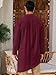 Runcati Mens Kaftan Robe Thobe Cotton Long Sleeve Henley Shirt Casual Muslim Gown Kurta Tops Burgundy