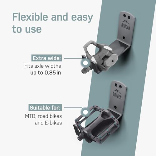 Borgen Wall Mount Pedal Hook for E-Bike & MTB - Grey by Borgen - Used condition - Image 6