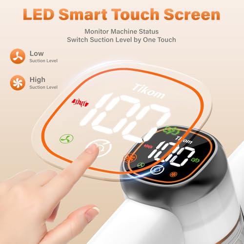 Tikom Cordless Vacuum Cleaner for Home, 40000Pa/450W Stick Vacuum with LED Touch Screen, Charging Wall Dock, Anti-Tangle, Lightweight Handheld Vacuum for Pet Hair, Hard Floor, Carpet (V500)