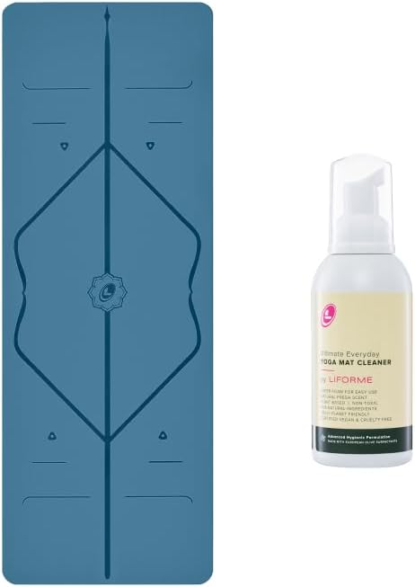 LIFORME Travel Yoga Mat & Ultimate Everyday Yoga Mat Cleaner - Bundle Pack