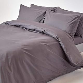 HOMESCAPES Navy Blue Pure Egyptian Cotton Duvet Cover Set Single 200 TC 400 Thread Count Equivalent Pillowcase Included Quilt Cover Bedding Set