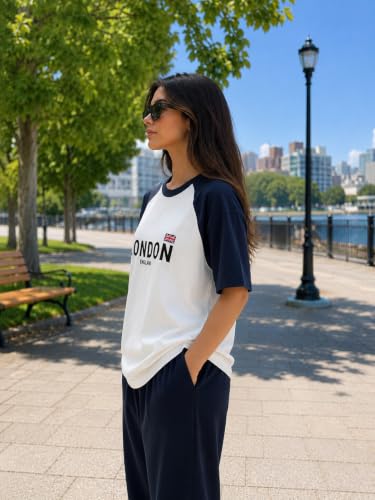 Image of ColorChakra Cotton Oversized Tshirt for Womens Down Shoulder Loose fit t-Shirt Women Baggy Style Oversize t-Shirt Korean fit
