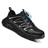 Aohuyergai Scarpe Antinfortunistiche Uomo Leggere Scarpe da Lavoro Donna Ammortizzamento Sneakers con Punta in Acciaio Scarpe Protettive Traspiranti Antiscivolo E Antiusura Grigio 44EU