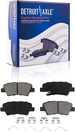 Image of Detroit Axle - Front Brake Kit for 2017-2020 Hyundai Elantra 1.4L 2.0L | Drilled and Slotted Disc Brake Rotors Ceramic Brakes Pads 2018-19 Replacement