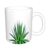 AELKSP Keramik-Kaffeetasse, große Milchkaffeetasse,Teetasse,lustige tassen,mama tasse,papa tasse,kindertasse,Pflanze, Aloe vera mit leuchtenden Farben, einheimische Art, alternative natürl,11oz/330ml