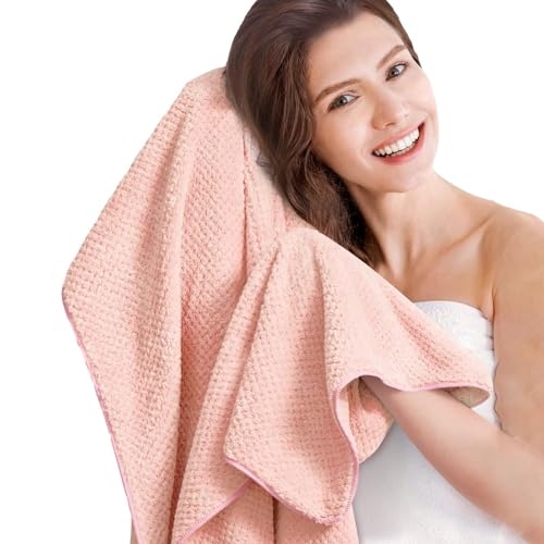 Rukjmqi Toalla de Pelo de Microfibra, Toallas Grandes para Envolver el Cabello, 41x27.5in Anti-Frizz Envoltura de Ducha de Secado rápido Turbante para el Cabello Toalla de baño para Cabello Rizado