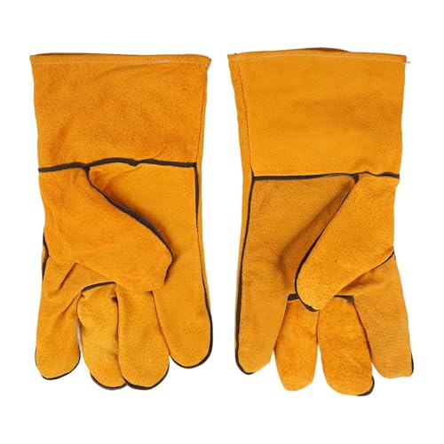 FACAIIO Gants de soudage ignifuges en cuir de vache résistants à la chaleur pour le travail du métal et de l'automobile, 255 x 130 mm