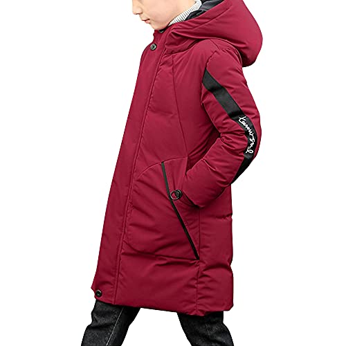 Phorecys Boys' Mid-Long Winter Coat Warm Outerwear Jacket Hooded Puffer Outwear3