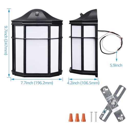 LEONLITE 3CCT Dusk to Dawn Outdoor LED Wall Light, Aluminum, Waterproof - image 6