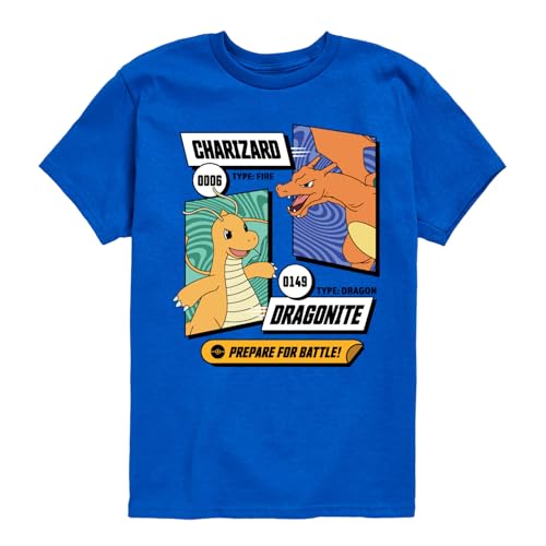 HYBRID APPAREL - Pokémon Dragonite Charizard Prepare for Battle - Kids Short Sleeve Graphic T-Shirt