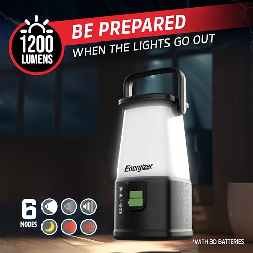 Image of Energizer WeatherReady LED Emergency Lantern, Water Resistant, Multiple Light Modes, USB Charging Output, Great for Camping, Storms, and Power Outages, 1200 Lumens