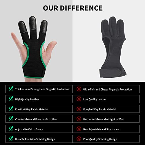 image for LWANO Archery Gloves Leather Practice Hunting Three Finger Protector f