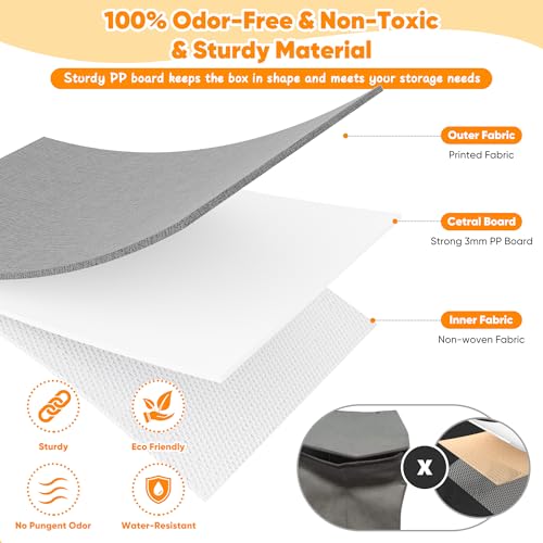 image for Mabahoo Large Toy Storage Box, Collapsible Sturdy Storage Chest With L