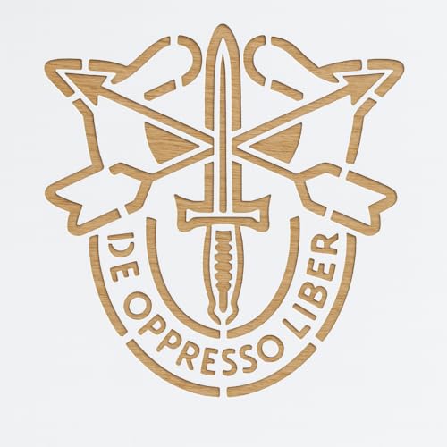 Special Operations Inspired Emblem Stencil 8.5 x 11 Inch Reusable Mylar Template with Dagger and Arrows Crest for DIY Tactical Crafts Veteran Art and Patriotic Decor