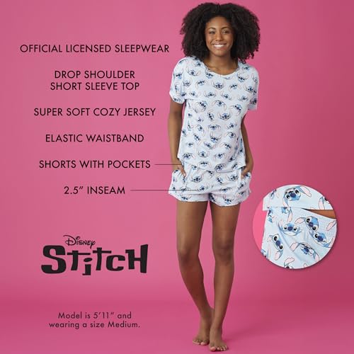 Richard Leeds International Womens Pajama Sets Disney | Hello Kitty |Snoopy Soft Stretch 2 Piece Short Lounge Sets for Women4