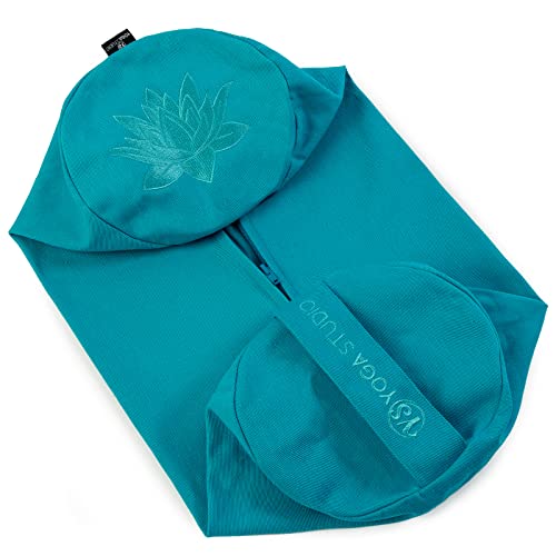 Yoga Studio Spare Organic Cotton Bolster Covers With Handle And Zipper (Aqua)