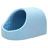 PetStyle ドーム型 ペットベッド 犬 猫 ベッド ひんやり 冷感 ドームベッド ペット 夏用 ハウス 犬用 ネコ おしゃれ かわいい Lサイズ (春夏/ブルー)