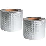 Healifty 2pcs Butyl Seal Tape 5cm X 5m Waterproof Aluminum Foil Roof Leak Repair Tape for Window, and Surface