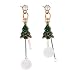 Boucles Oreilles Noël,Boucles D’Oreilles De Longue Série De Dames Longues Mignonnes De Boule Blanche Mignonne De Peluche Vieil Homme Bell Irrégulier Pendentif Femme Bijou De Bijoux Cadeau, Arbre De N