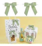 LiBongTa 50 PCs 3.5 Inch Sage Green Bow Grosgrain Ribbon Bows for Gift Wrapping, Gift Bows for Pr...
