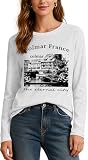 Women's Long Sleeve Graphic Tees - Soft Fabric,...