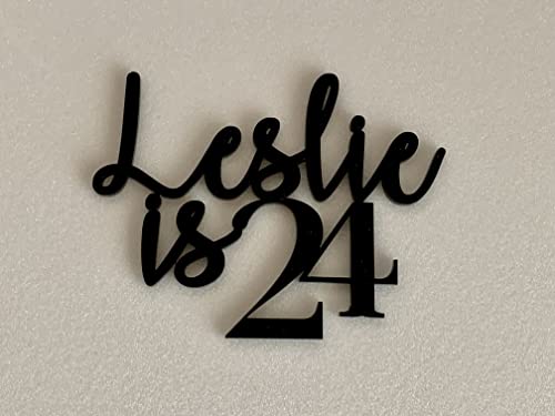 Personalized Cake Charms, Name & Age Cake Topper, Custom Cake Charm, Cake Name Plaque, Birthday Cake Decorations, Laser Cut Names, Baby Shower Decor, Birthday, Anniversary, Acrylic, Wood, Any Color #TOP2