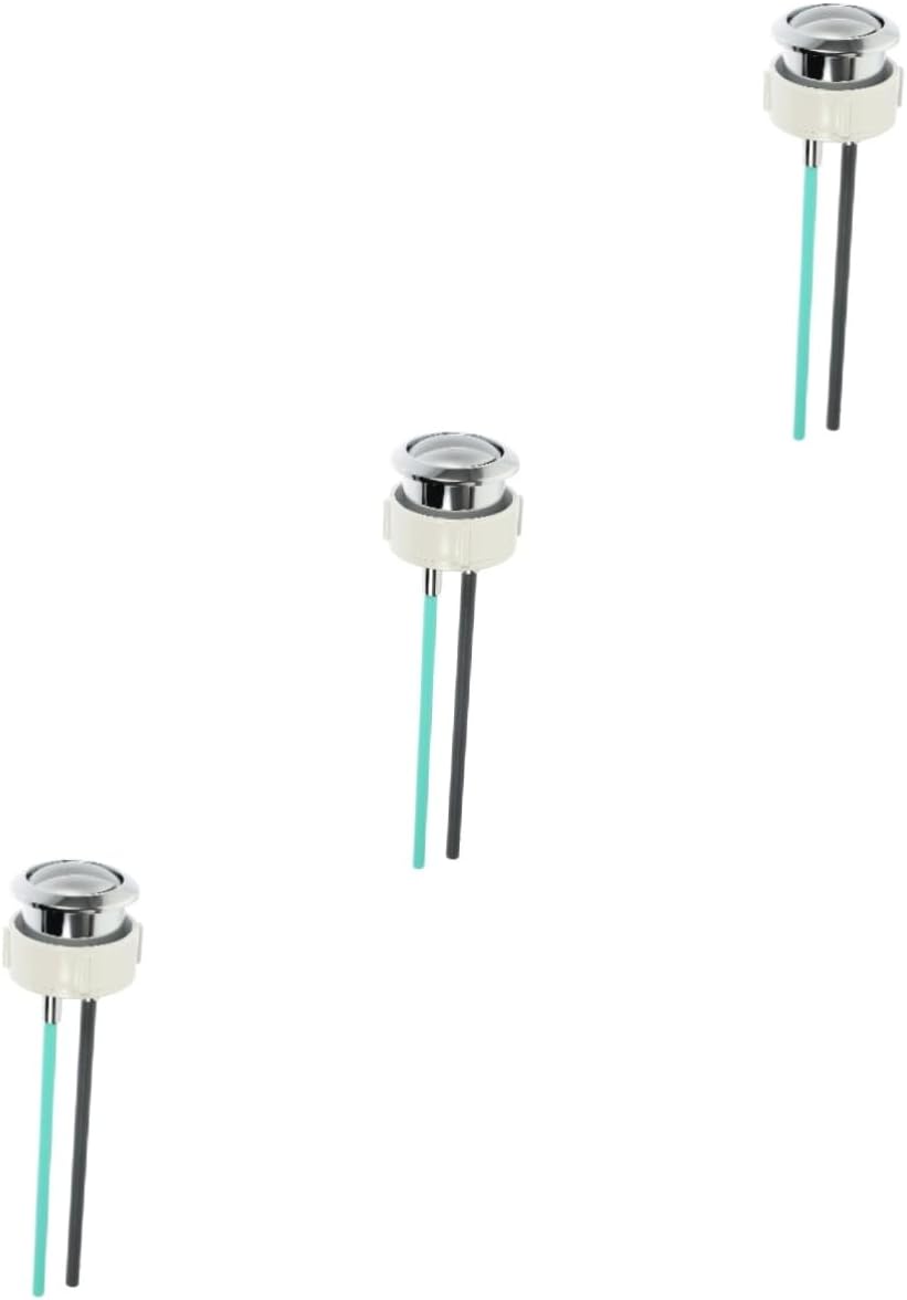 3pcs Toilet Button Pusher Helper Chrome Toilet Tank Button Replacement Push for Bathroom Easy to Use