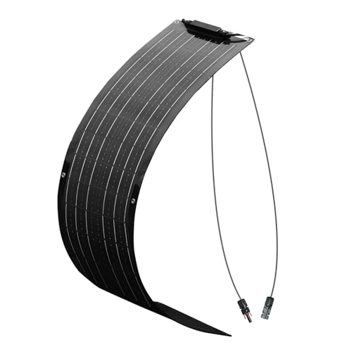 50W Solarpanel Flexibel Schwarz 18V Monokristallines Flexibles Solarmodul für 12V Batterien...