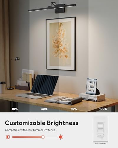 Image of VONLUCE 30 inch Modern LED Bathroom Vanity Light, Matte Black | 3CCT, Flicker-free, 360 Rotatable Head & Swing Arm, IP44 waterproof Bathroom Light Fixture Over Mirror for Bathroom, Picture