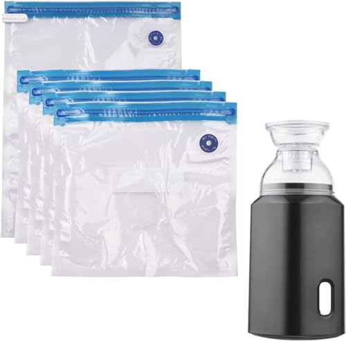 Kit 10 Saco á Vácuo + Bomba Elétrica de Sucçao Vac Bag 50x60 Mala Viagens Roupas Mais Espaço Guarda