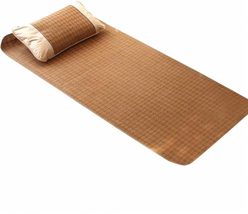 Esterilla de ratán, colchoneta para dormir, esterilla de bambú, cama plegable de bambú, colchoneta de verano, cama de verano transpirable para el dormitorio de la escuela en casa (135 x 200 cm)