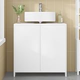 Hzuaneri Waschbeckenunterschrank, Unterschrank, Badezimmerschrank, Verstellbare Einlegeböden,...