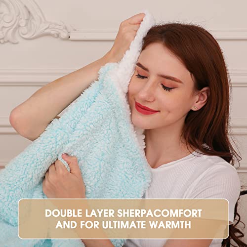 Greenoak Blanket Hoodie Oversized Sherpa Wearable Blanket Sweatshirt, Ultra Soft Fuzzy Fleece Hooded Blanket, Plush Cozy Warm Reversible Sherpa Hoodie Blanket For Women Men Adult Teen (Large, Teal) #TOP3