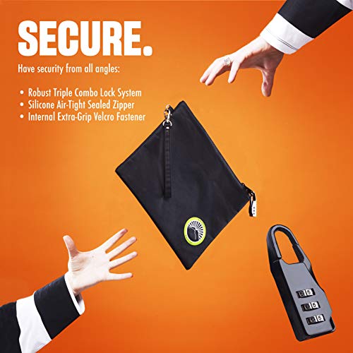 Upgraded 2023 Smell Proof Bag With Lock - Odor Proof Bag - Dog Tested Bags 11X9 - Smell Proof Container - Best Odor Proof Pouch Zipper On Top Smell Proof Case For Herbs Coffee Oils #TOP4