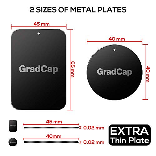 Gradcap Magnetic Phone Car Mount Discs, Car Phone Holder For Cars Magnet, Metal Plate For Magnetic Phone Holder, Magnetic Stickers For Phone, Universal Replacement Metal Discs, 2 Rectangle And 2 Round #TOP2
