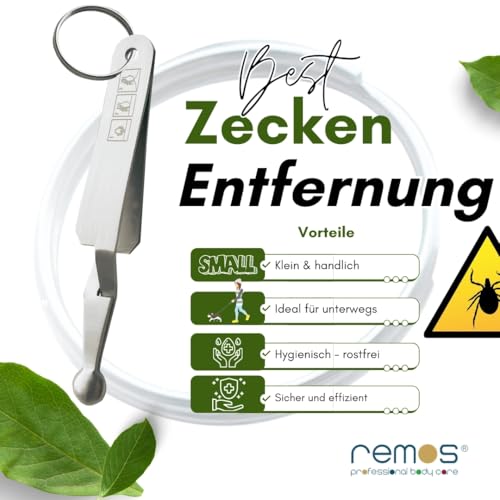 REMOS Mini Zeckenpinzette in Löffelform Edelstahl rostfrei 8 cm