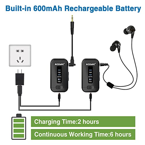 Mamkoes V5S 2.4G Stereo Wireless In Ear Monitor System For Stage Performance Iem System Transmitter Receiver For Band Rehearsal Outdoor Stage Street Performance Guitar Musical Instruments Monitoring #TOP4