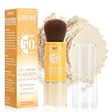 Mineral Powder Sunscreen for Face & Scalp & Hair - SPF 50 Brush On Sunscreen, Matte Oil Control Lightweight, Loose Finishing SPF Powder Setting Makeup | Beach Essentials, #01 Translucent
