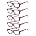 Produktbild VVDQELLA 5 Paar Frauen Lesebrille Federscharnier Muster Design Mode Leser - rot 1.50 x