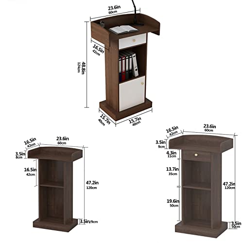Atril de madera con estante inferior amplio y diseño estable de pie 7