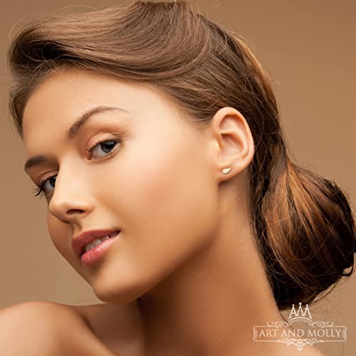 Solid 14k Gold Angel Wing with Tiny Stone Cubic Zirconia CZ Stud Earrings3