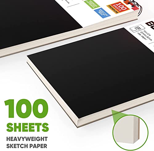 Image of Soucolor 2-Pack 9 inch x 12 inch Sketch Book, Spiral Bound for Kids Adults Artists | 200 Sheets 68lb /100gsm Paper Professional Drawing Supplies for Sketch, Charcoal, Colored, Graphite, Pastel Pencils & Sticks