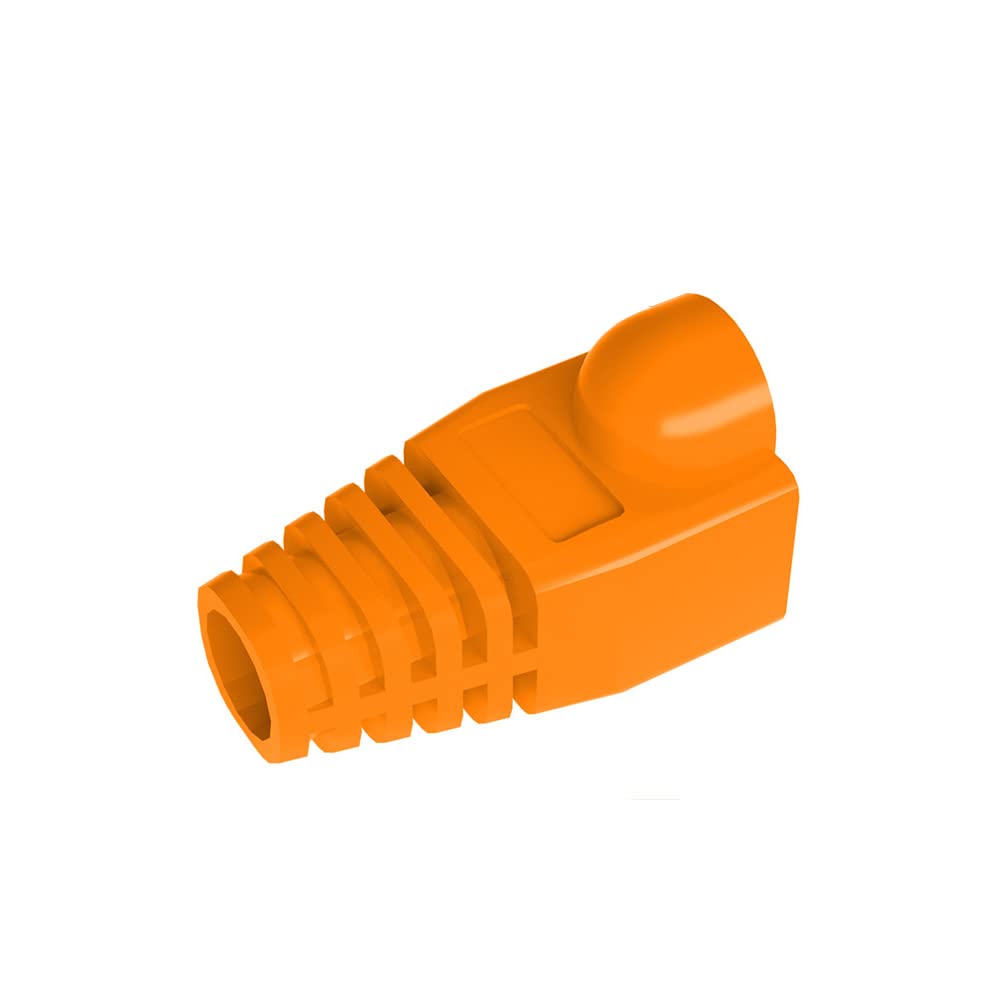 VIVOCH 50 Pcs Cat5 Cat5E Cat6 Strain Relief Boot, RJ45 Plug Connector Cover Modular Network Plug Cap Cable Connector Boots, Orange — image 1
