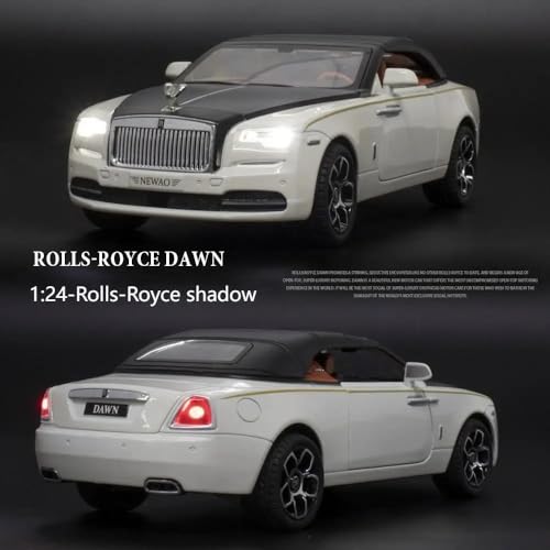 Image of Scale Exclusive Alloy Metal Pull Back | Die-cast Car Model with Sound Light Mini Auto Toy for Kids Metal Model Toy Car with Sound and Light (1.24 Scale- Rolls ROICE Down-White)