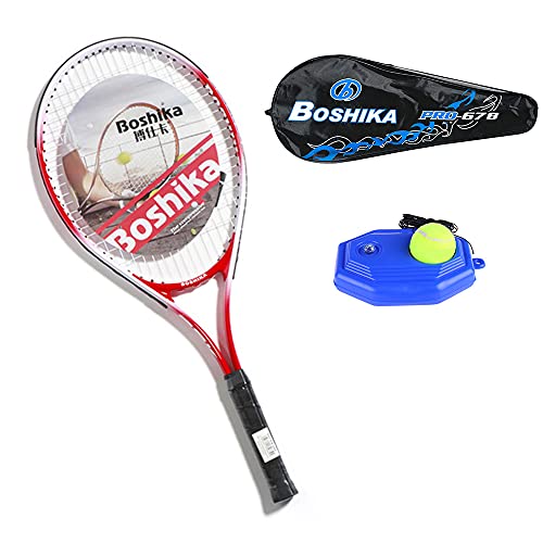 Tomshin Raquete de tênis de liga de alumínio Raquete de tênis leve à prova de choque com bolsa de tr