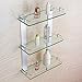 Produktbild AINIYF Badezimmer Regal 3-Tier Badezimmer Glasregale, Wandmontage Glas klar Regal-Organisator-Speicher-Halter mit 7,9~23,6 Zoll rechteckigen Glas (8 mm dick) (Color : 250mm)