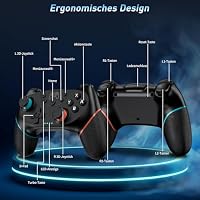 Reddening Switch 2 Controller für Switch/Switch 2/Switch Lite/Switch OLED,Switch Controller mit Doppel Vibration,Switch 2 Pro Controller mit 6 Achsen Gyro,Hall Joystick,Aufwachen,Turbo – Ansicht 2