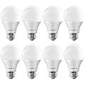 LUXRITE A19 LED Light Bulb 60W Equivalent, 2700K Warm White Dimmable, 800 Lumens, Standard LED Bulb 9W, E26 Base, Energy Star, Enclosed Fixture Rated, Perfect for Lamps and Home Lighting (8 Pack)