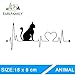 JYIP 18 cm x 8 cm Gato con electrocardiograma de Dibujos Animados calcomanía de Vinilo para computadora portátil para Ventana de Coche Parachoques decoración Pegatina para Coche Negro