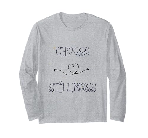 Choose Stillness Minimalist Heart Arrow Yoga Meditation Fun ����T�V���c